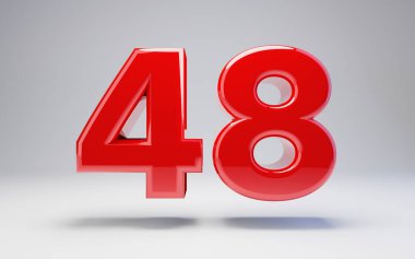 Beyaz arkaplanda 48 numara izole edildi