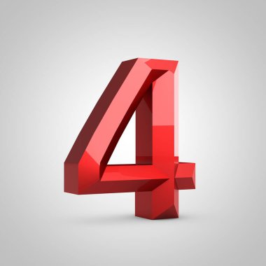 Kırmızı parlak oymalı 4 numara.