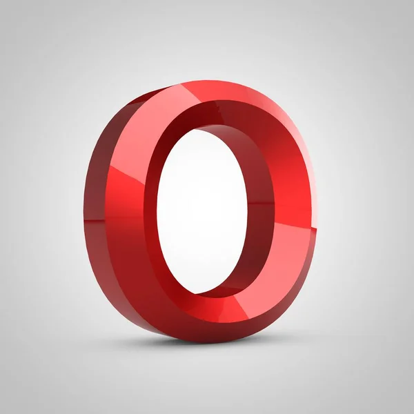 สีแดงมันวาวตัดตัวอักษร O ตัวใหญ่ — ภาพถ่ายสต็อก