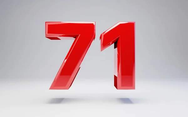 Numer 71 izolowany na białym tle — Zdjęcie stockowe