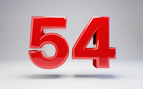 54-es szám, fehér alapon elkülönítve — Stock Fotó