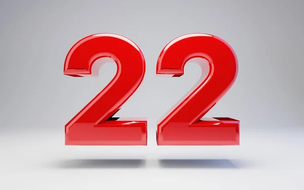 흰색 배경에 고립 된 번호 22 — 스톡 사진