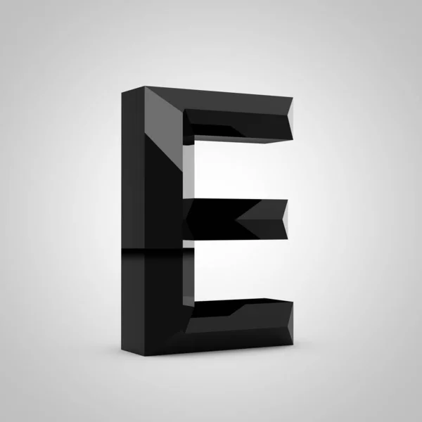 Siyah parlak oymalı harf E büyük harf — Stok fotoğraf