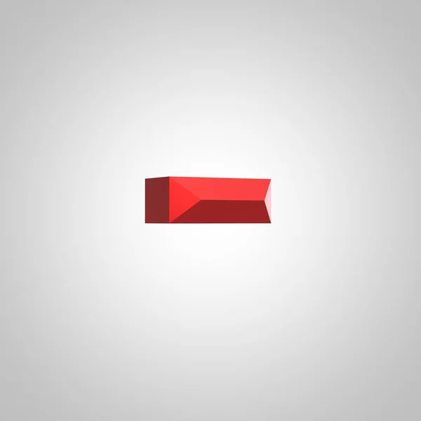 Röd glänsande mejslade minustecken — Stockfoto