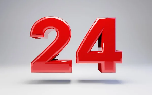 Numarul 24 izolat pe fundal alb — Fotografie, imagine de stoc