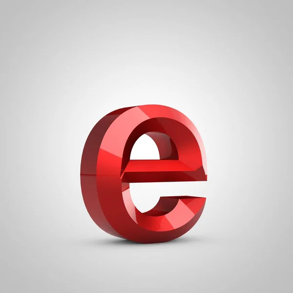 Червона глянцева прорізана літера E нижня частина — стокове фото