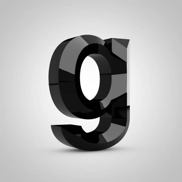 Black glossy chiseled letter G lowercase — Stock Photo, Image
