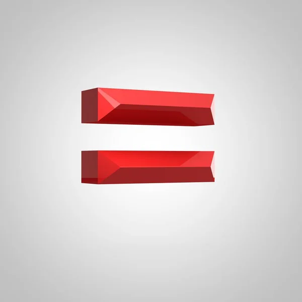 Piros fényes vésett egyenlő szimbólum — Stock Fotó