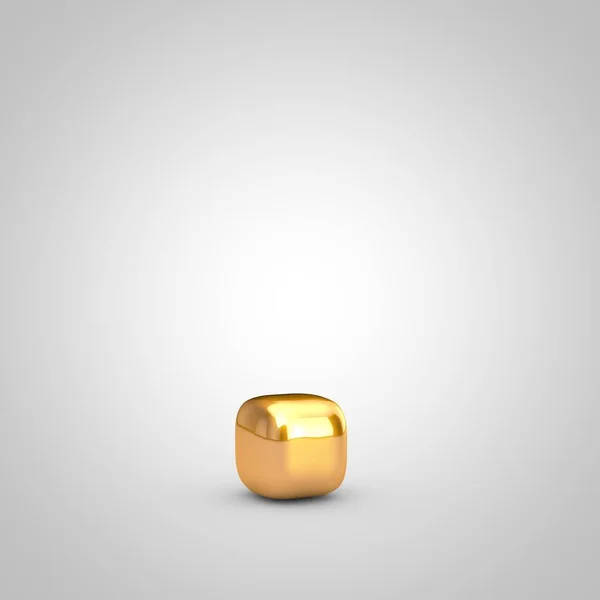 Golden metallic balloon point symbol isolated on white background. — Stock Photo, Image