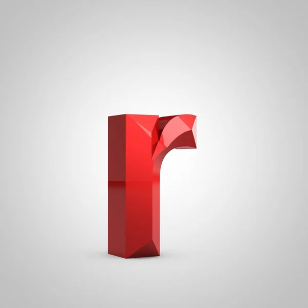 Red glossy chiseled letter R lowercase — Stock Photo, Image