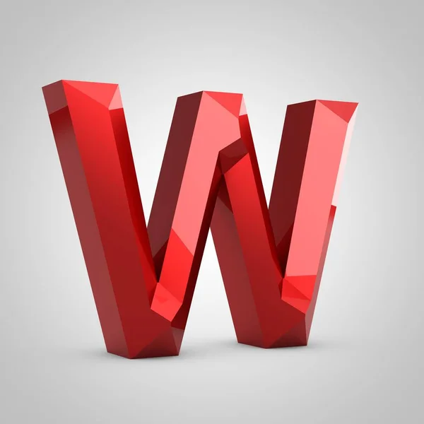 Vörös fényes, vésett betű W nagybetűvel — Stock Fotó
