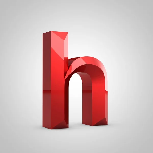 Kırmızı parlak oymalı H harfi küçük harf — Stok fotoğraf