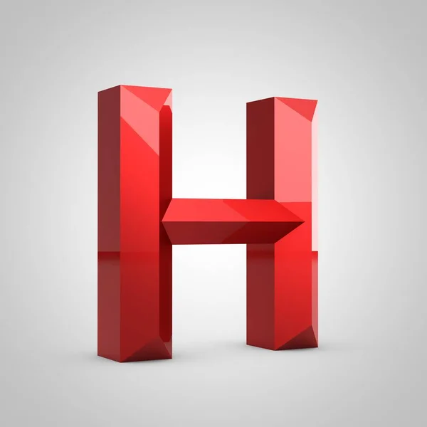 Red glossy chiseled letter H uppercase — Stock Photo, Image