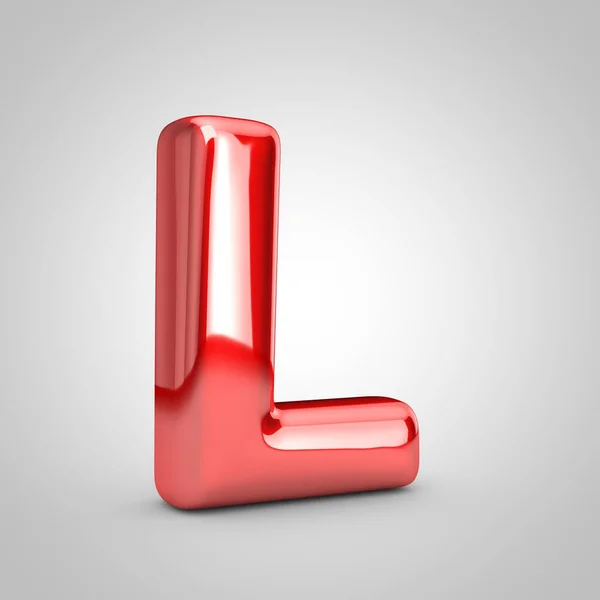 Red Metallic Balloon Letter Uppercase Isolated White Background Rendered Illustration — Stock Photo, Image