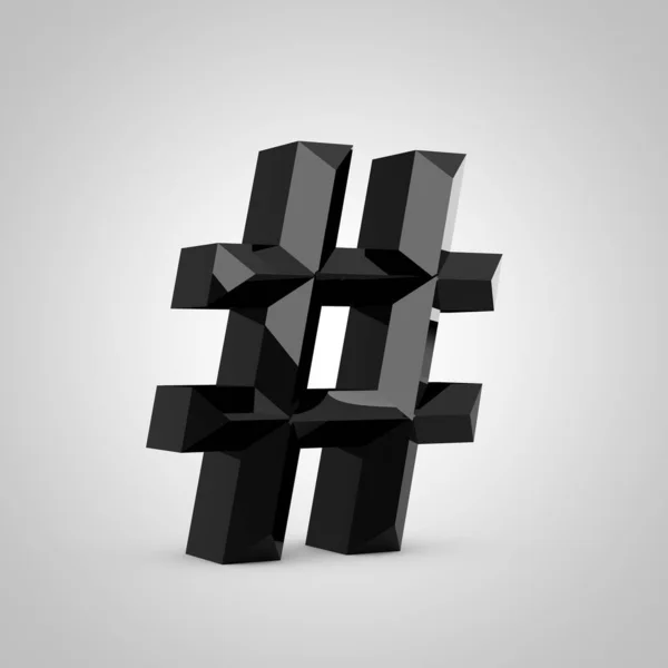 Siyah parlak yontulmuş hashtag sembolü — Stok fotoğraf