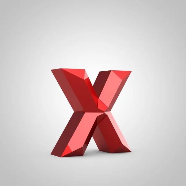 Röd glänsande mejslad bokstav X gemener — Stockfoto