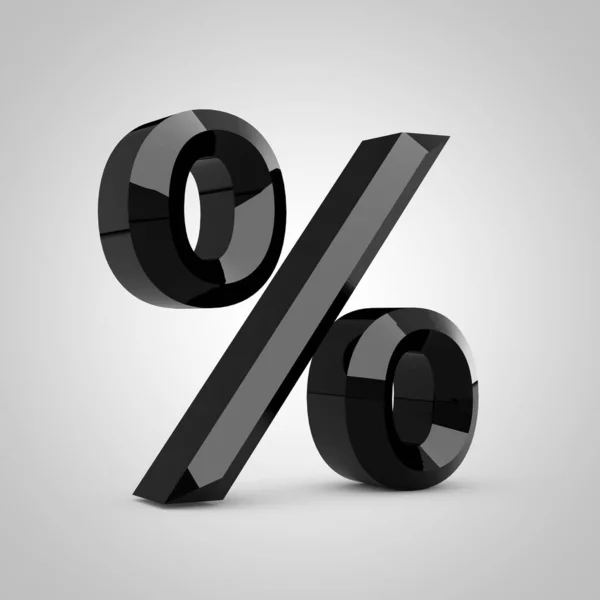 Черный глянцевый символ процента — стоковое фото