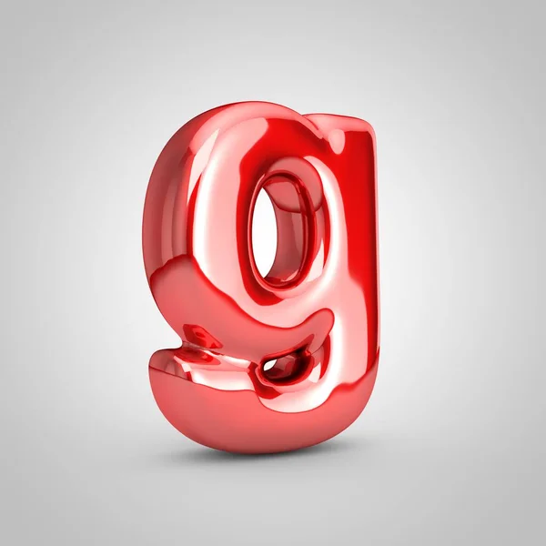 Red Metallic Balloon Letter Lowercase Isolated White Background Rendered Illustration — Stock Photo, Image