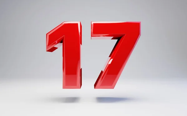 Number 17 isolated on white background — Stock Photo, Image