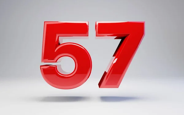 Numer 57 izolowany na białym tle — Zdjęcie stockowe