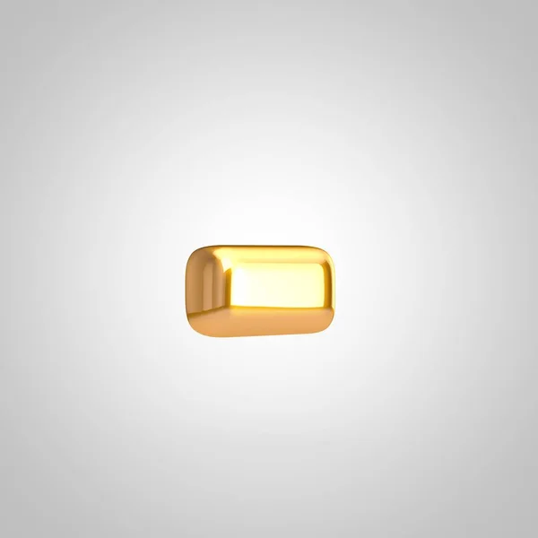 Palloncino metallico dorato meno simbolo isolato su sfondo bianco . — Foto Stock