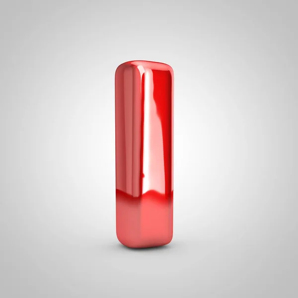 Röd Metallisk Ballong Bokstav Resväska Isolerad Vit Bakgrund Återgiven Illustration — Stockfoto