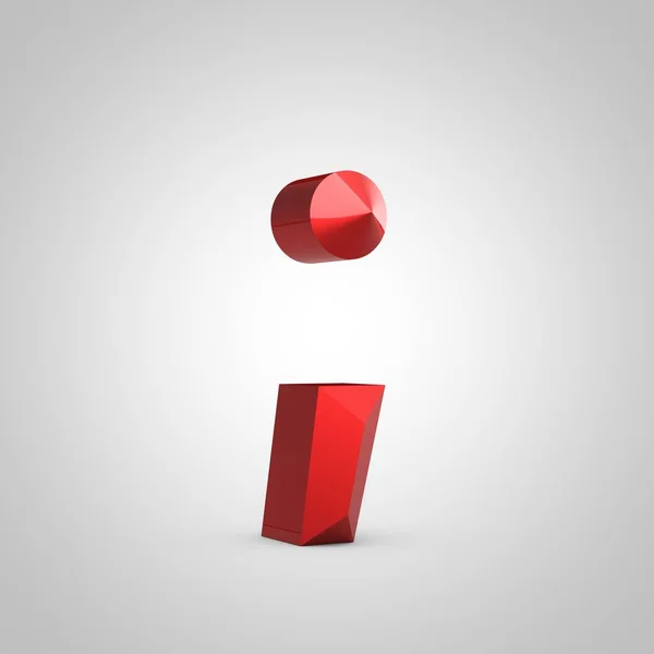 Röd glänsande mejslad semikolon symbol — Stockfoto