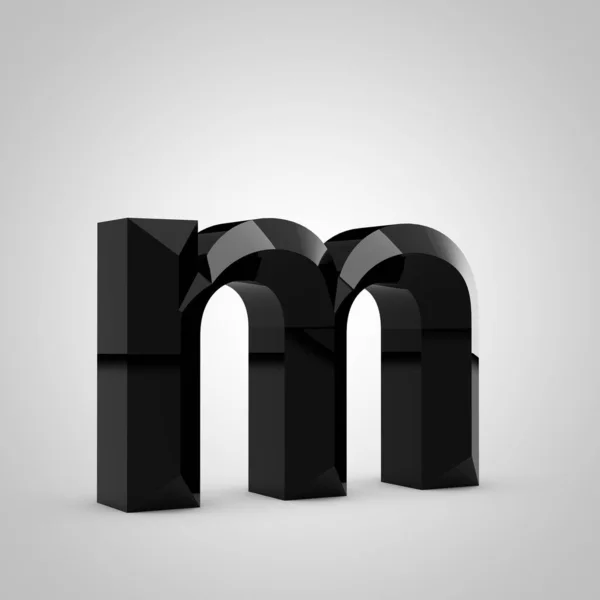 Noir brillant ciselé lettre M minuscule — Photo