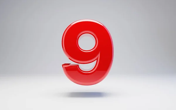 Numero 9 isolato su sfondo bianco — Foto Stock