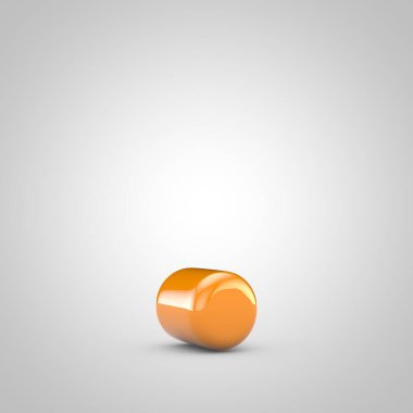 Orange 3d point symbol isolated on white background