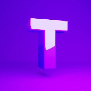 Parlak mor harf Büyük harf mor mat arkaplan