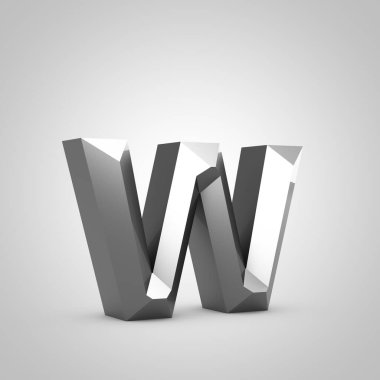 Metal yontulmuş harf W küçük harf