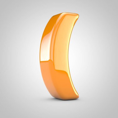 Turuncu 3d yuvarlak parantez sembolü beyaz arkaplanda izole edildi