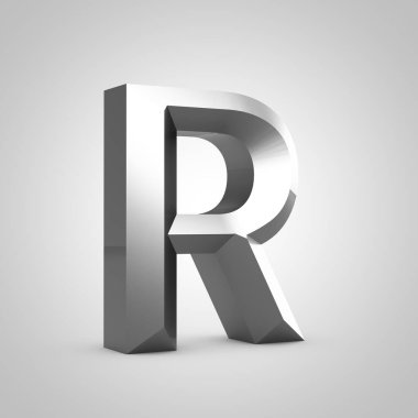 Metal yontulmuş harf R büyük harf