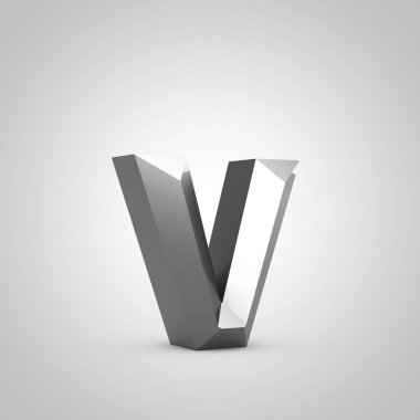 Metal yontulmuş V harfi küçük harf