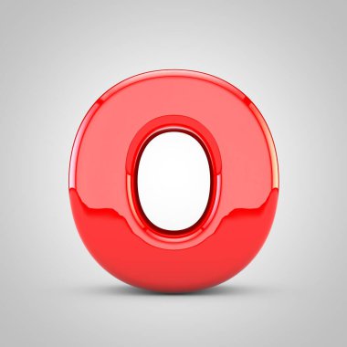 3d Kırmızı Harf O Büyük harf Ayrı Beyaz Arkaplan