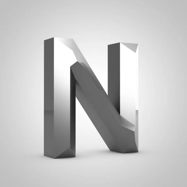 Metall mejslade bokstaven N överdel — Stockfoto