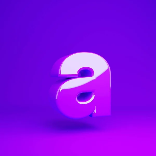 Glanzende paarse letter Een kleine kast violet matte achtergrond — Stockfoto