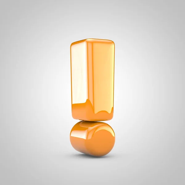 Simbolo punto esclamativo arancione 3d isolato su sfondo bianco — Foto Stock