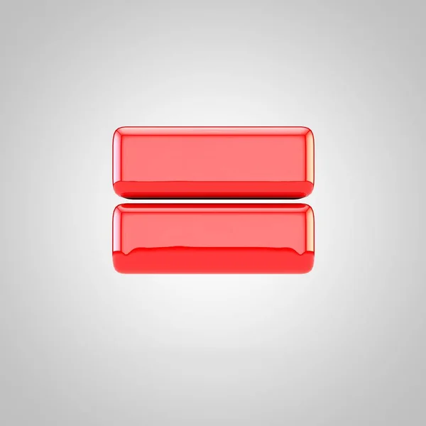 3d piros egyenlő szimbólum Izolált fehér háttér — Stock Fotó