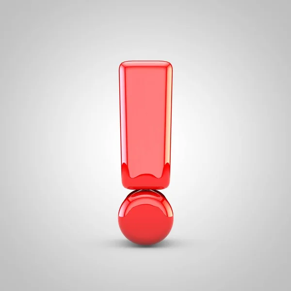 3D Red exclamation point symbol Isolated White Background
