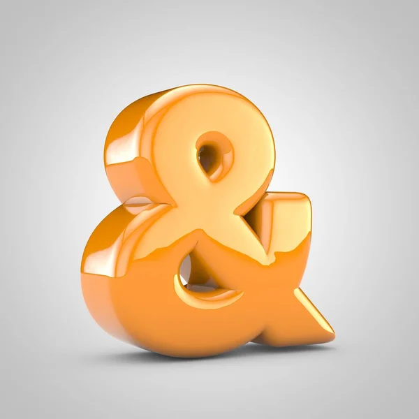Simbolo arancione 3d ampersand isolato su sfondo bianco — Foto Stock