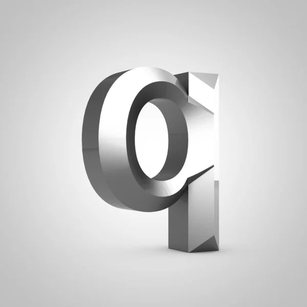Metalen gebeitelde letter Q kleine letters — Stockfoto