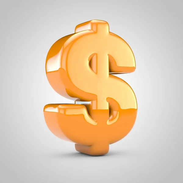 Orange 3d dollar symbol isolated on white background — Stock Photo, Image