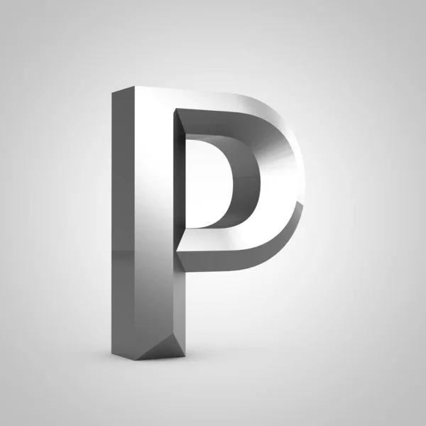 Metal chiseled letter P uppercase — ストック写真