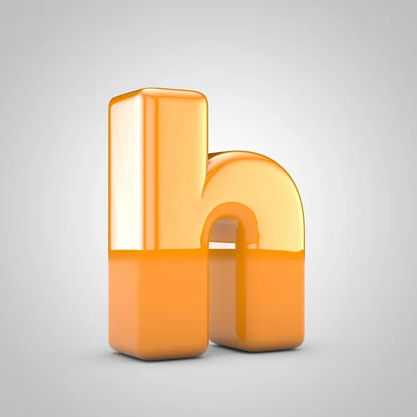 ตัวอักษร 3d สีส้ม H ตัวเล็กแยกกันบนพื้นหลังสีขาว — ภาพถ่ายสต็อก
