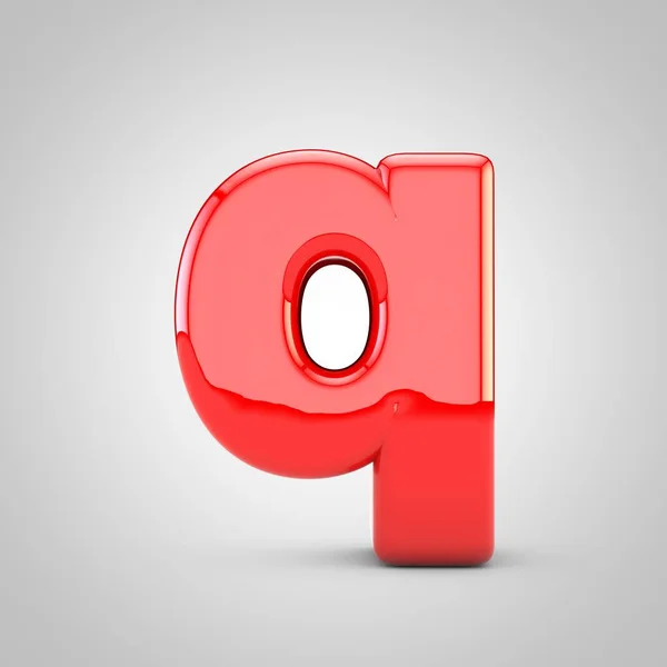 3D röd bokstav Q lågt fall isolerad vit bakgrund — Stockfoto