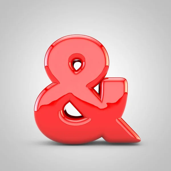 3D simbolo rosso ampersand isolato sfondo bianco — Foto Stock