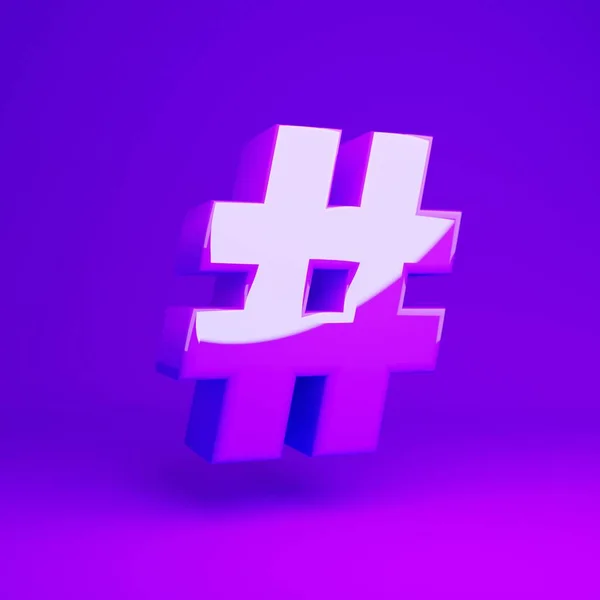 Glanzend violet hashtag symbool violet matte achtergrond — Stockfoto