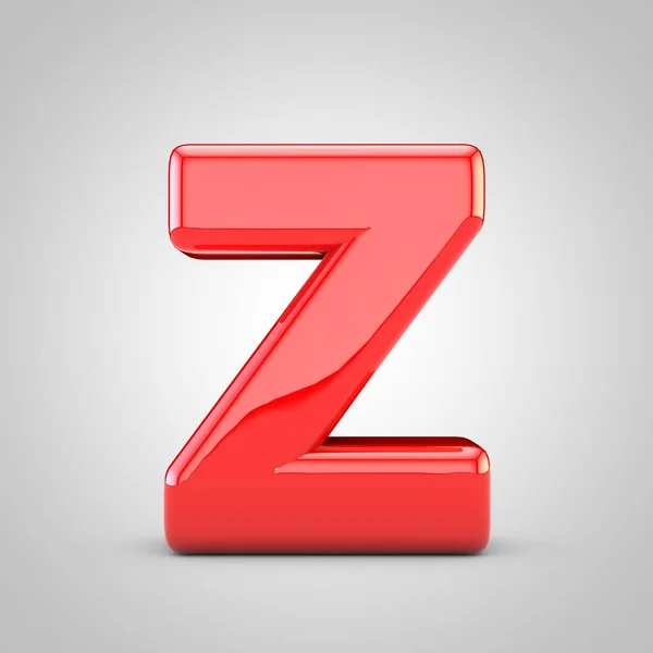 3D Red Letter Z uppercase Isolated White Background — ストック写真